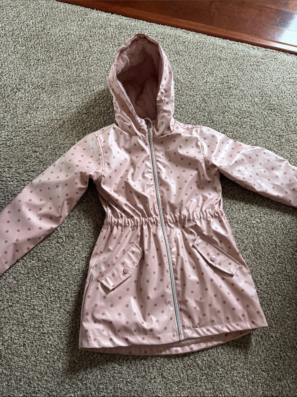 C&C California Pink Polka Dot Hooded Raincoat youth